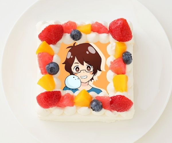 【mkのゲーム実況ch】四角型写真ケーキ 5号 15cm