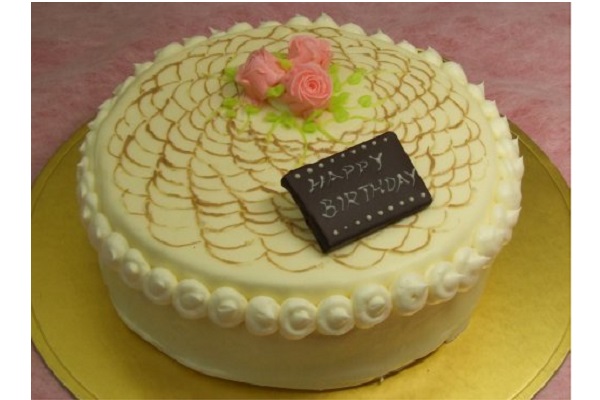 (3317456からコピー)レース上のバラ、バターデコレーションケーキ 6号