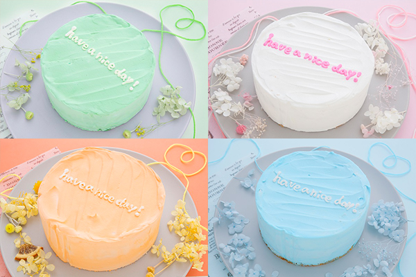 ホワイトデー メッセージ入りのまんまる韓国ケーキ 4号 12cm カートで色選択してください Blanctigre Due Cake Jp