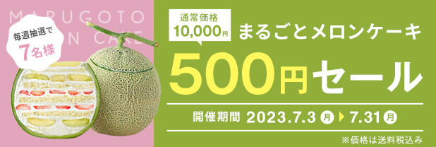 メロンケーキ抽選500円セール！