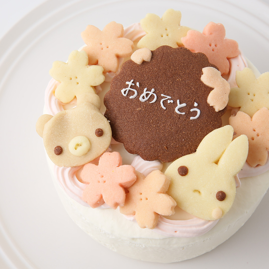 天然色素・国産小麦粉と安心食材☆季節のうさくまケーキ☆桜☆4号 12cm #お花のケーキ　#フラワーケーキ 6