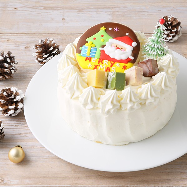 Xmasアイシングクッキー生クリームケーキ 5号 ケーキ工房 モンクール Cake Jp