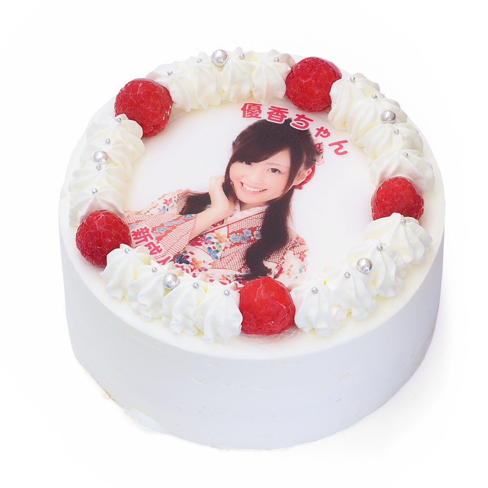 写真ケーキ ラズベリー デコレーション 生クリームショートケーキ 8号 24cm cream-8-p