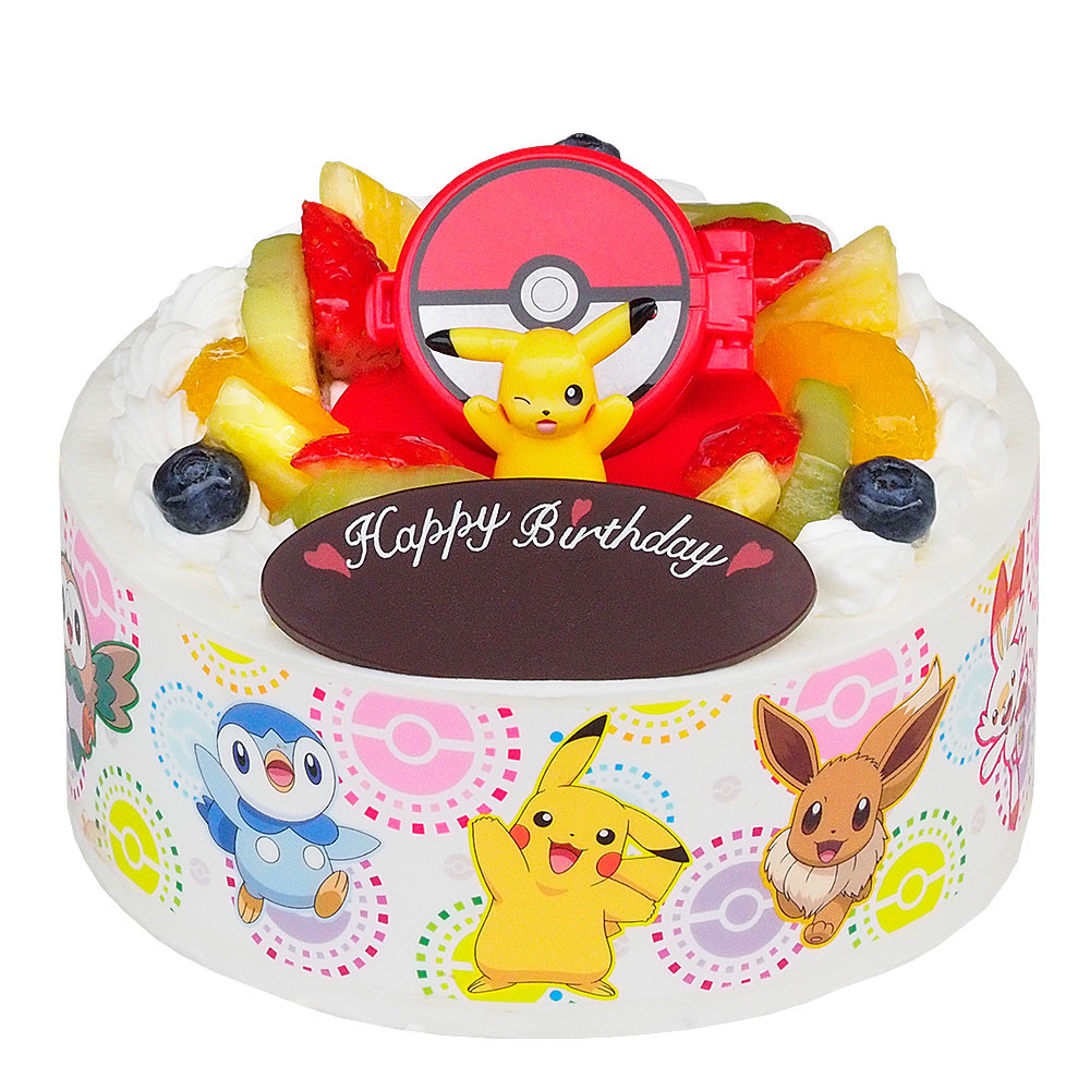 キャラデコお祝いケーキ ポケットモンスター 生クリームショートケーキ 5号 15cm cd-poke-22-cream（CAKE EXPRESS） |  Cake.jp