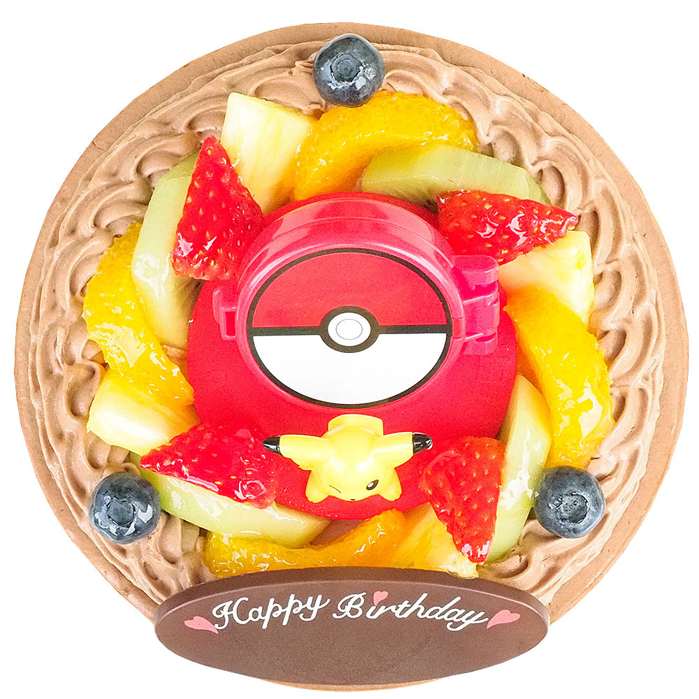 キャラデコお祝いケーキ ポケットモンスター チョコクリームショートケーキ 5号 15cm cd-poke-22-choco（CAKE EXPRESS）  | Cake.jp