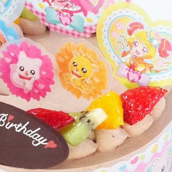 キャラデコパーティーケーキ デリシャスパーティプリキュア 生チョコクリーム 5号 バースデーケーキ 誕生日ケーキ 4 6名様用 フルーツ キャラクター チョコレートケーキ 子供 女の子 冷凍 チョコプレート付 Cd Prec 22 Choco Cake Express Cake Jp