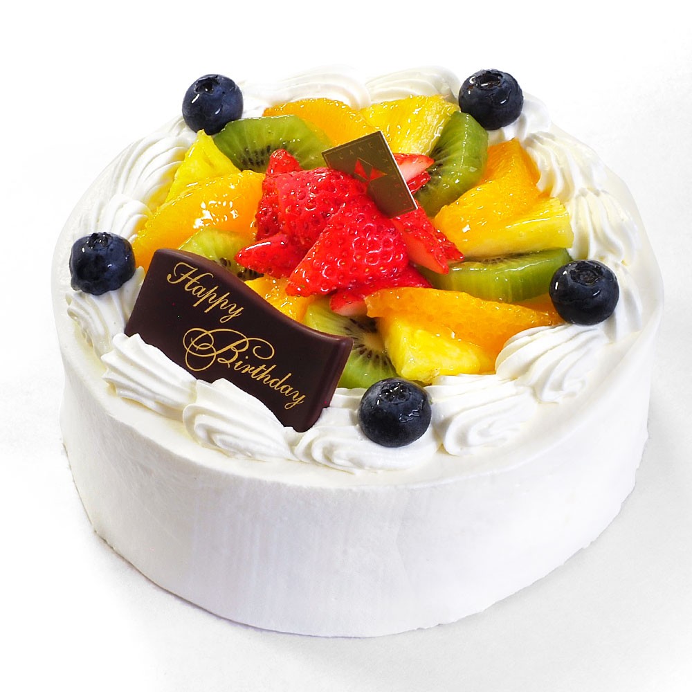 フレッシュフルーツ乗せ生クリームショートケーキ 5号 15cm cream-5