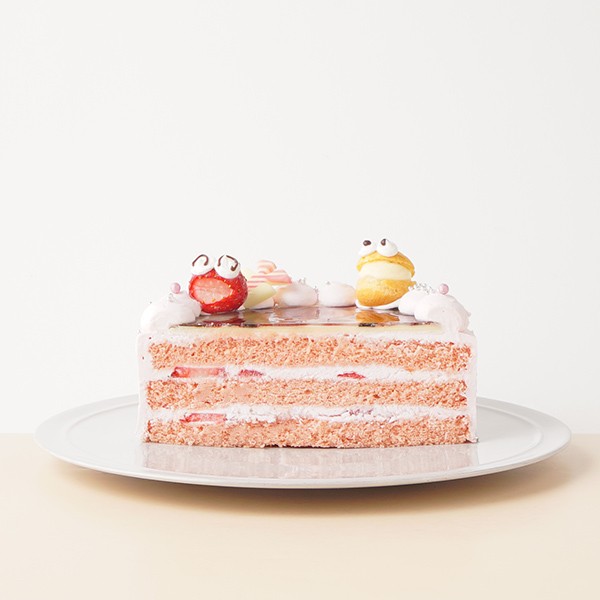 お祝いのケーキに写真を添えて(^O^)／ フォト 写真 苺クリームケーキ 4号 4