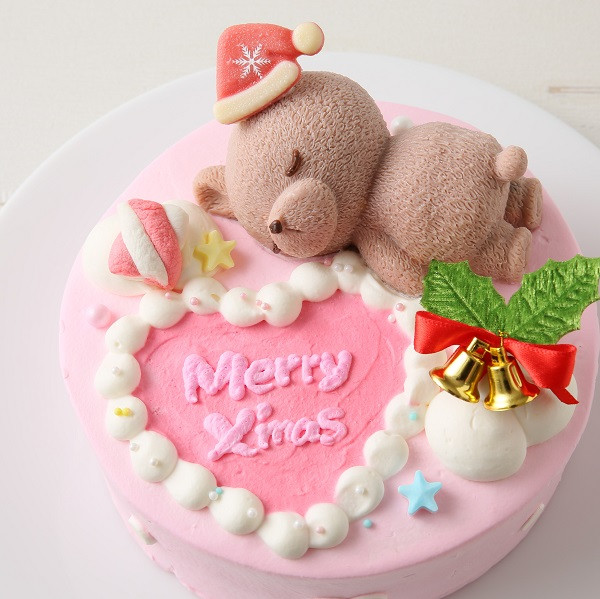 【最後に雪をふらせよう♪】くまちゃんサンタのセンイルケーキ 5号 クリスマス2022 2