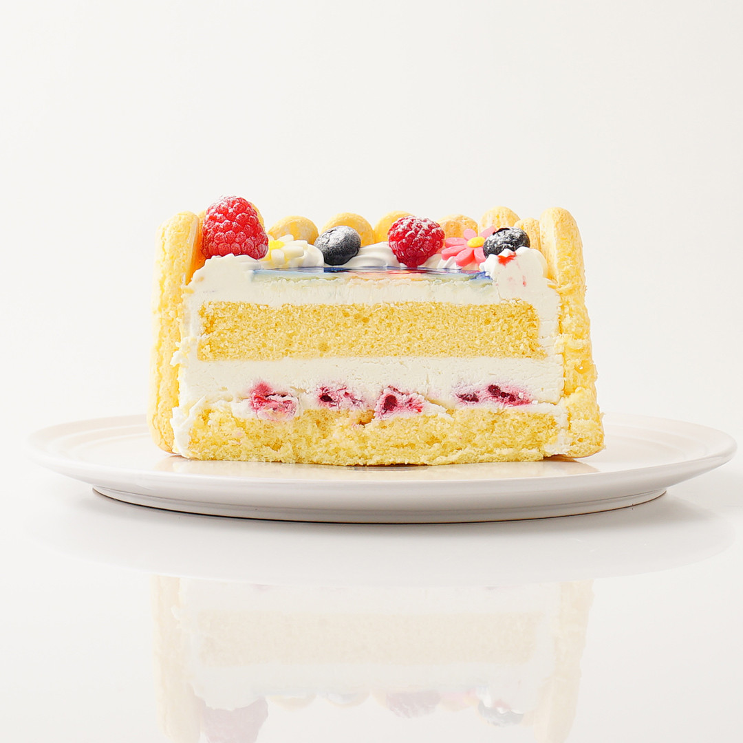 【リボンは3色から選べる！】オリジナルフォトケーキ シャルロットケーキ 4号 12cm 8