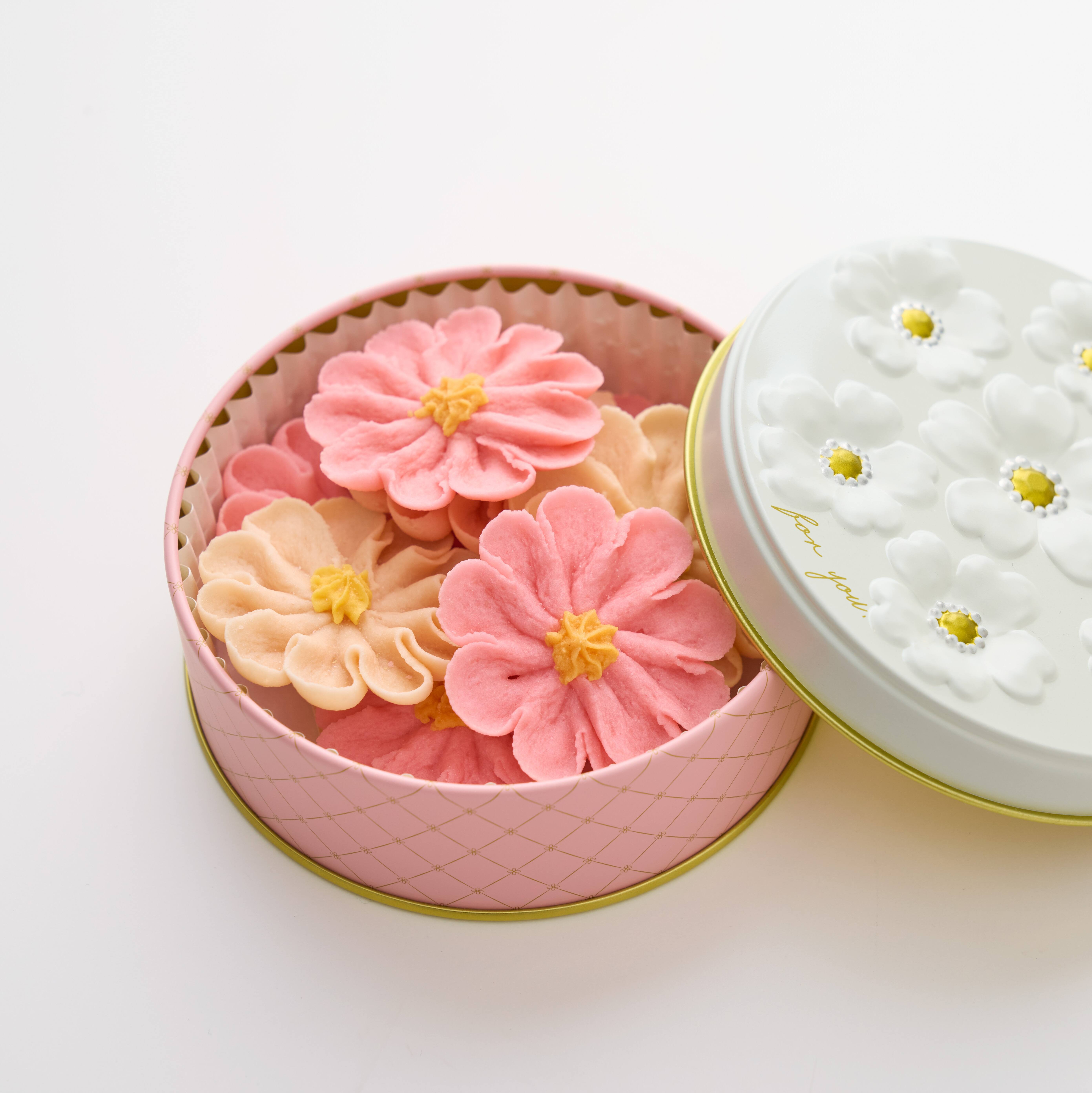 【特別ギフトに】 お花のぼうろ（コスモス）＜3缶セット＞ 【紙袋付き】お歳暮2025