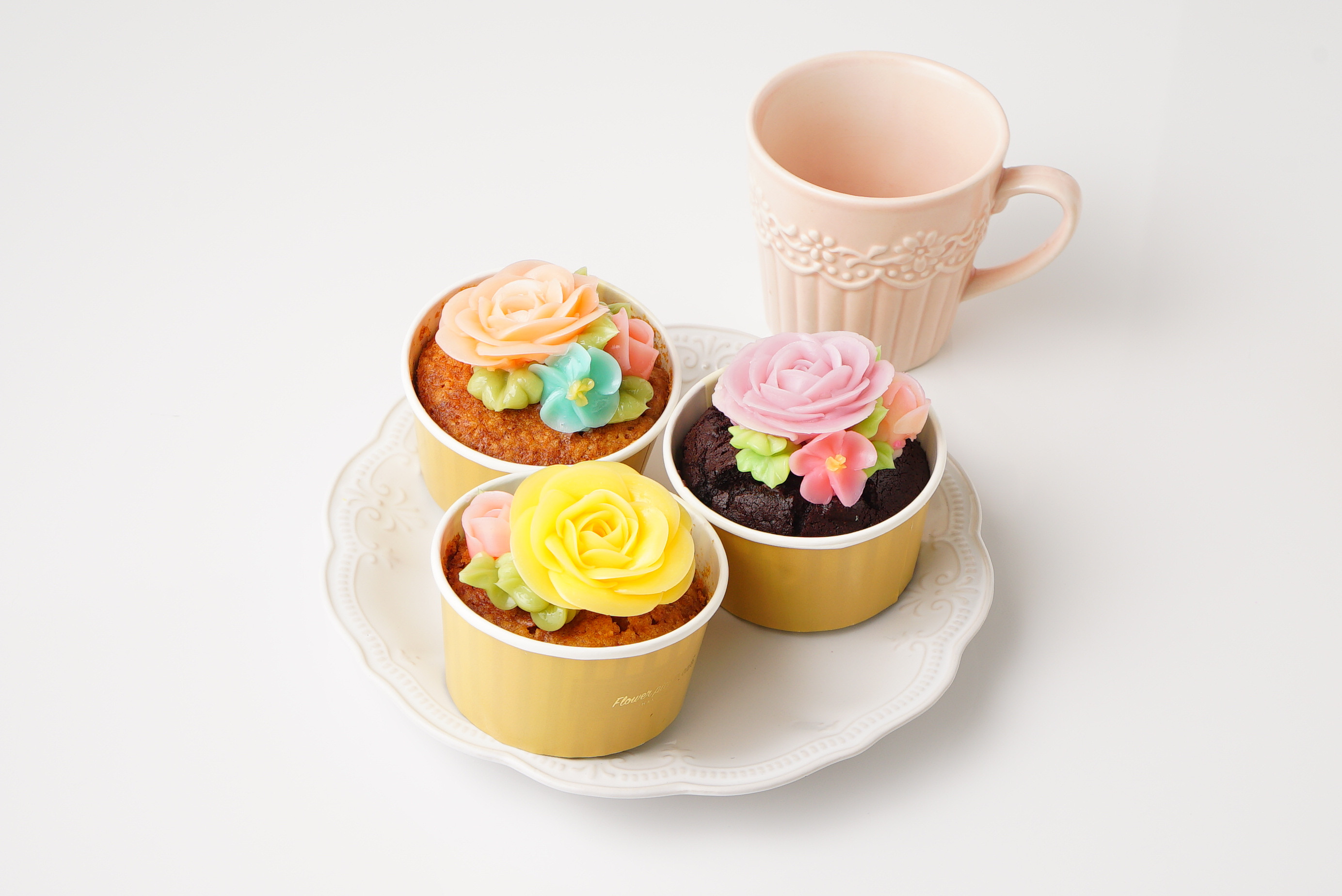 食べられるお花のカップケーキ＜4個セット＞