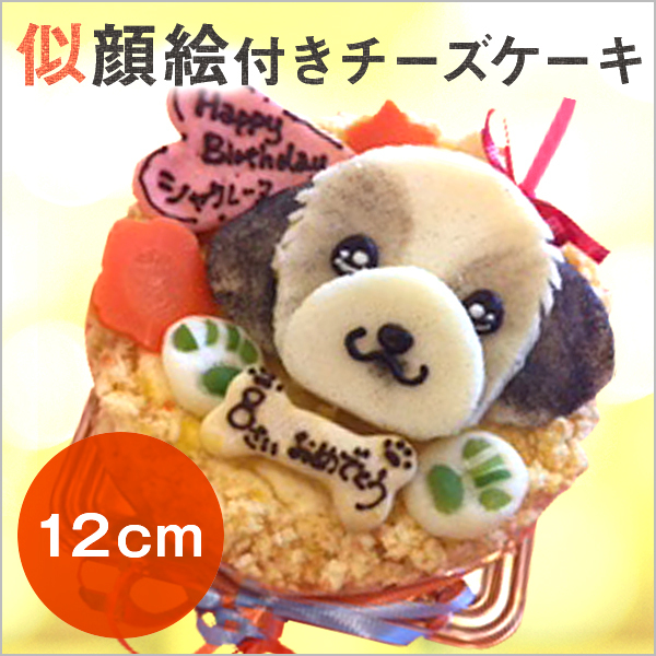 犬用》似顔絵 犬用チーズケーキ 12cm 顔1個バージョン（ドッグラボバブル・ブー） | Cake.jp