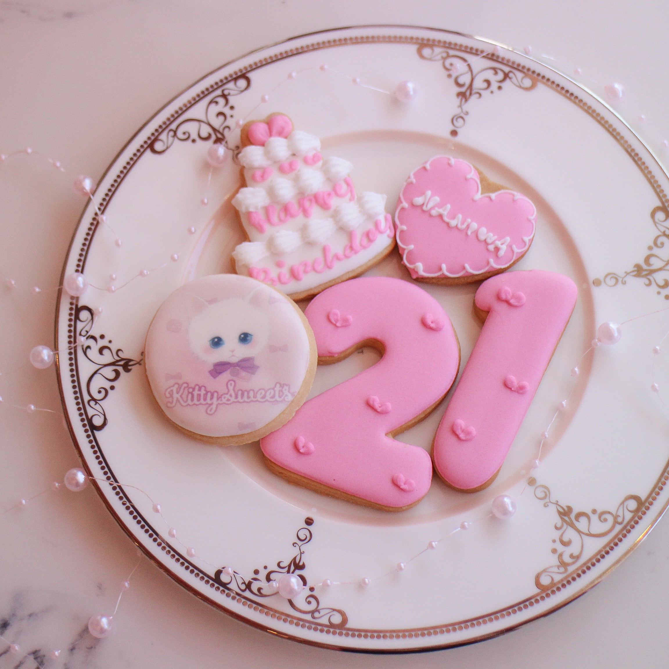 【プリントクッキー付き 誕生日5枚セット】アイシングクッキー
