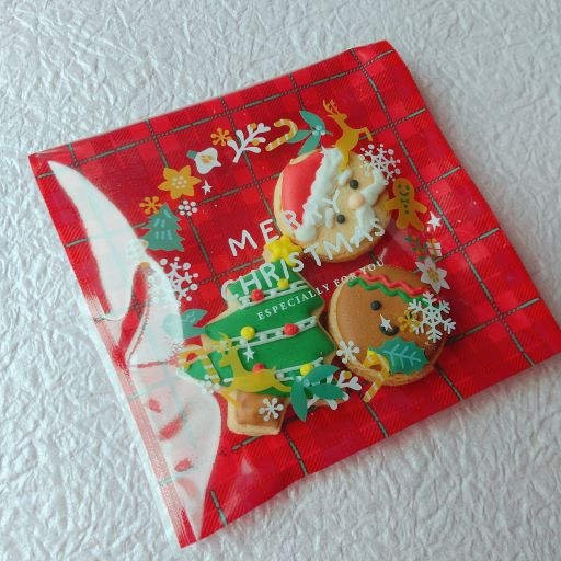 【クリスマス2022】アイシングクッキープチギフト×３袋セット（サンタ） 2