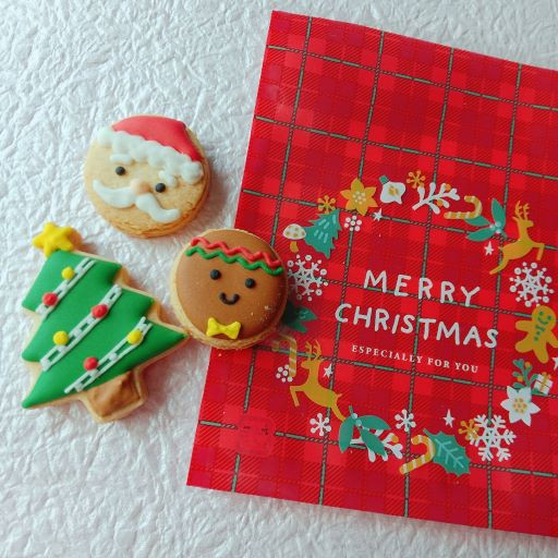 【クリスマス2022】アイシングクッキープチギフト×３袋セット（サンタ） 1