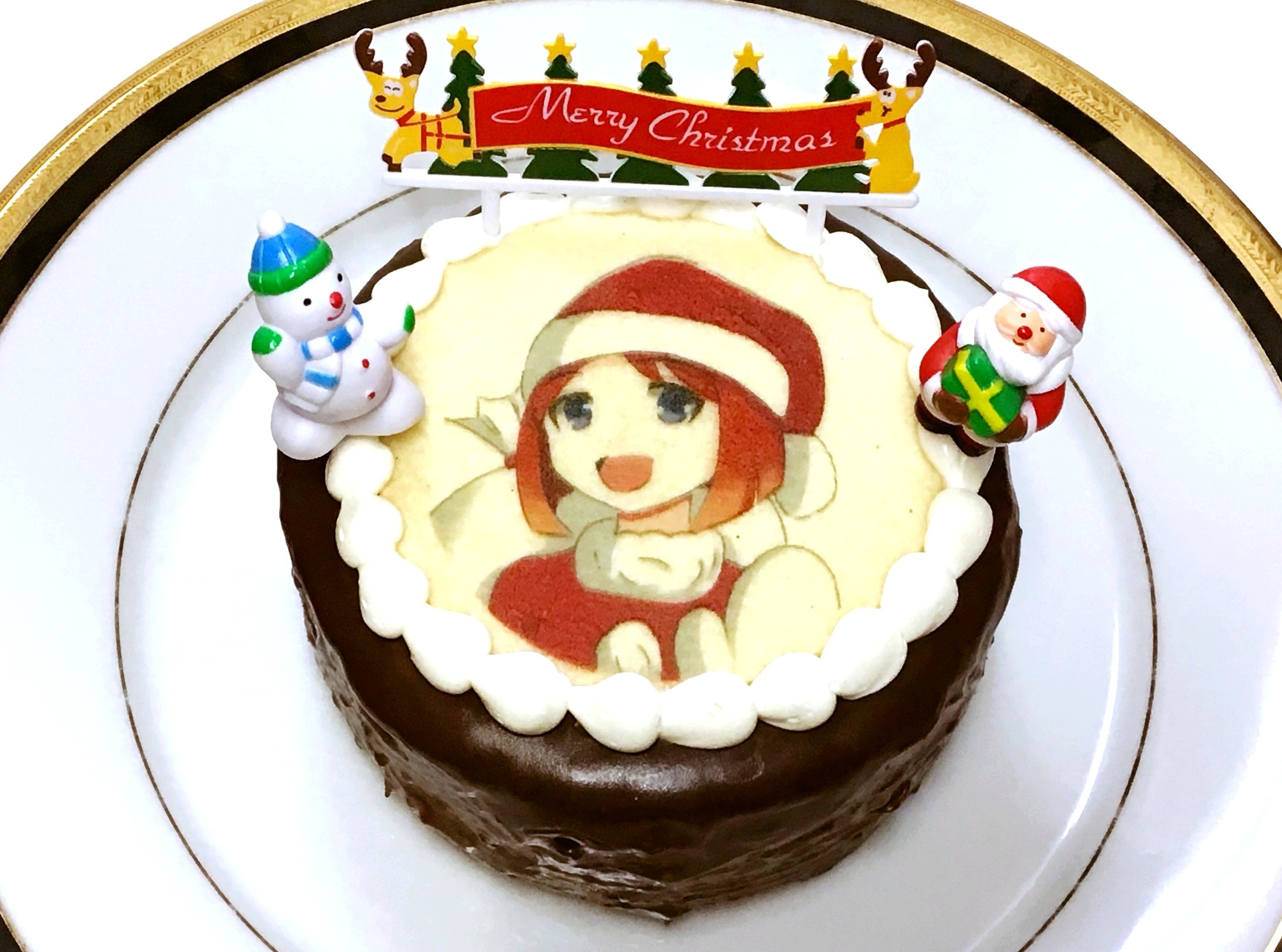 イラストクッキークリスマスザッハトルテ 4号【クリスマス2023】