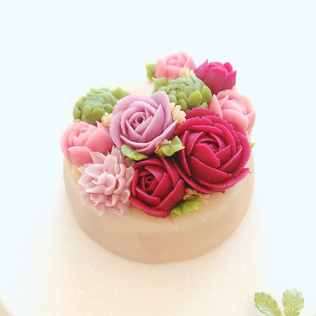 鹿児島県産使用天然素材の餡フラワーケーキ 4号 クリスマス22 Ateliera Cake Jp
