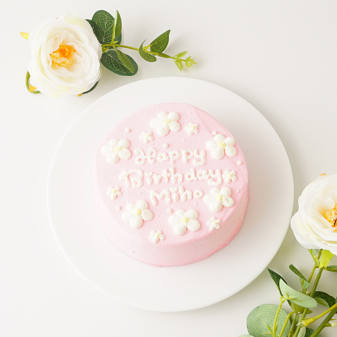 花柄のセンイルケーキ 色が選べる 4号 La Vie En Rose Cake Jp