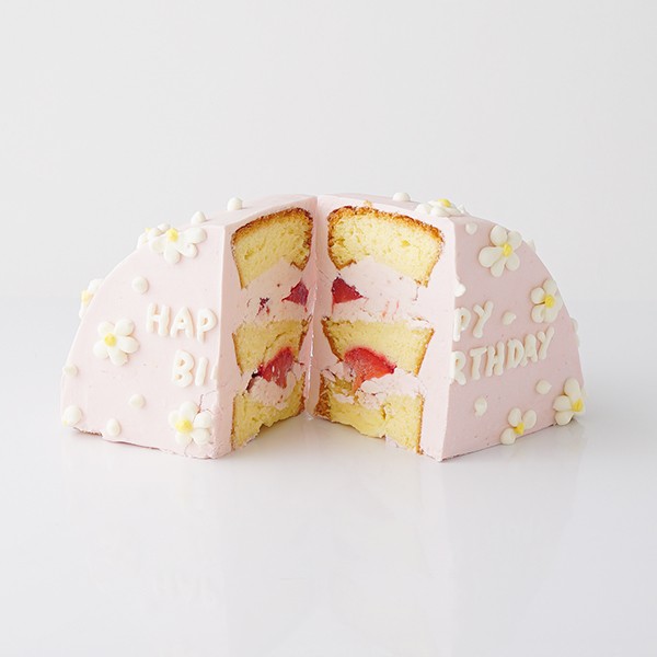 ハーフケーキ《センイルケーキ》ピンク　15cmハーフ　 4