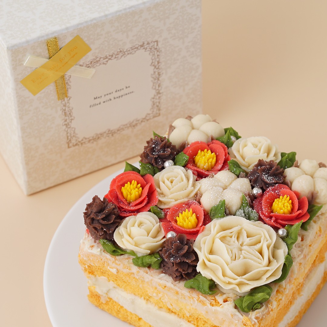 冬のボックスケーキ あんクリーム 華水月 ｈａｍａｍｉｚｕｋｉ Cake Jp