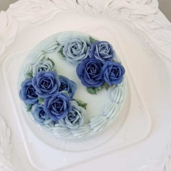 フラワーケーキ Lovely Rose 青 4号 12cm Abricot Coro アブリコロ Cake Jp