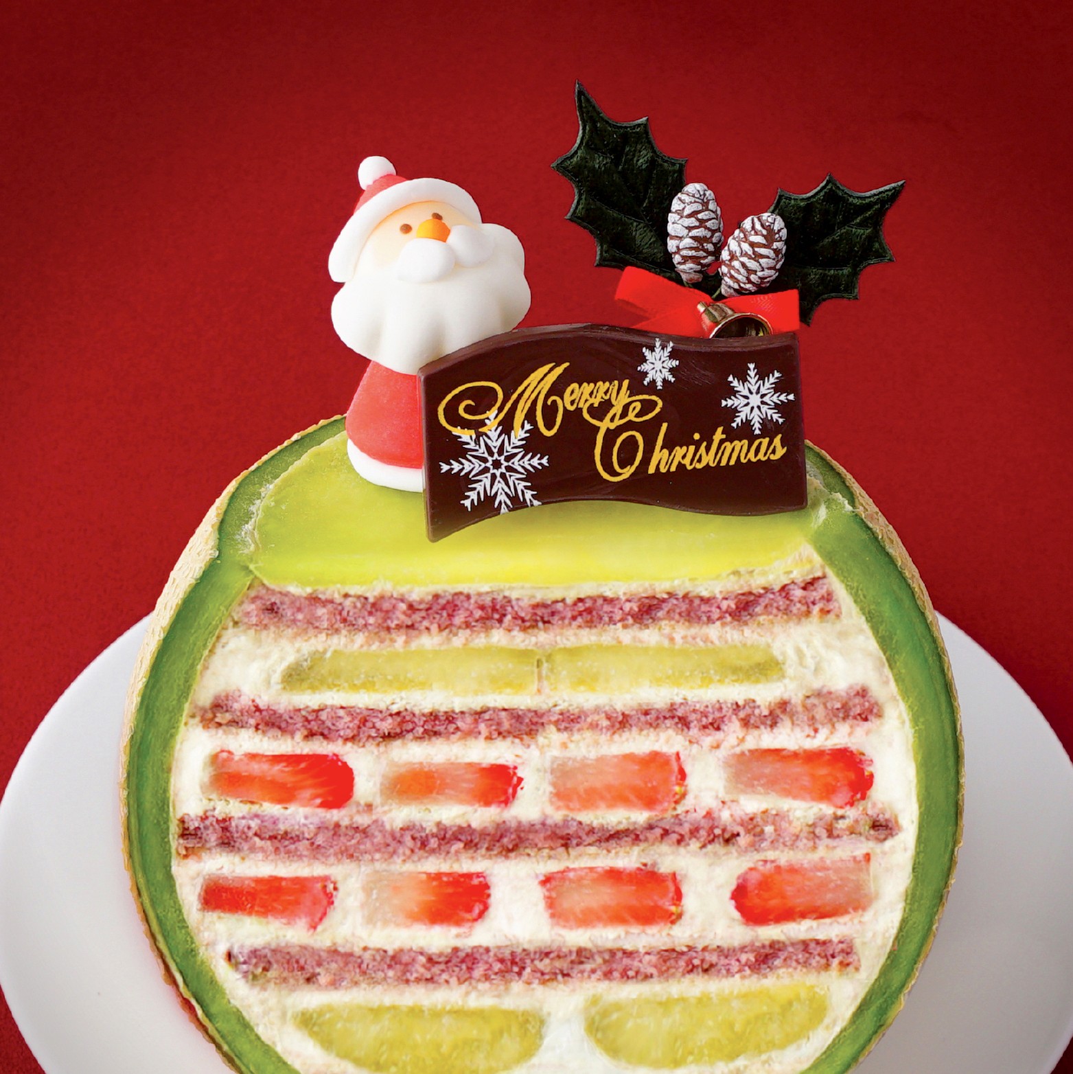 クリスマス2021 まるごとメロンケーキ（フランボワーズ×ピスタチオ） 2
