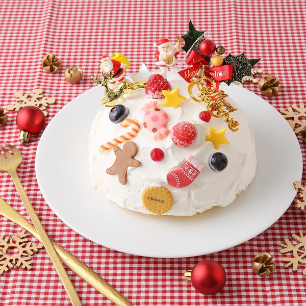 【パティスリーラヴィアンレーヴ】みんなで飾ろう！クリスマスレアチーズケーキ 4号