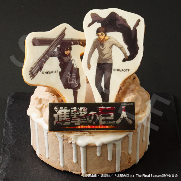 TVアニメ『進撃の巨人』カスタムチョコレートケーキ（エレン・ミカサ）【限定スタンド缶バッジ付】 1