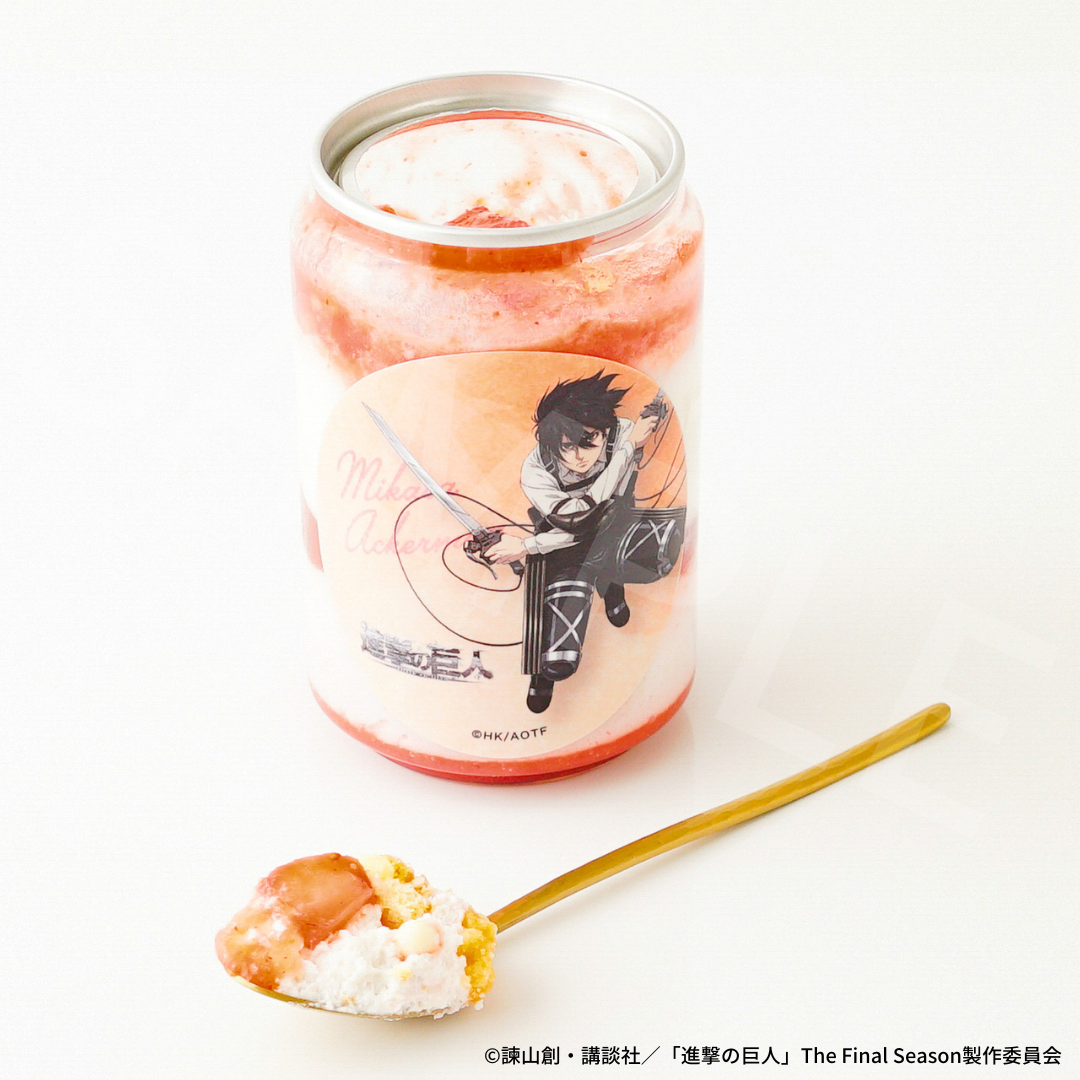 TVアニメ『進撃の巨人』ケーキ缶（リヴァイ・ミカサ）【限定スタンド缶バッジ付】 3