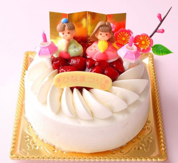 ひな祭り苺ホワイトデコレーションケーキ 5号 