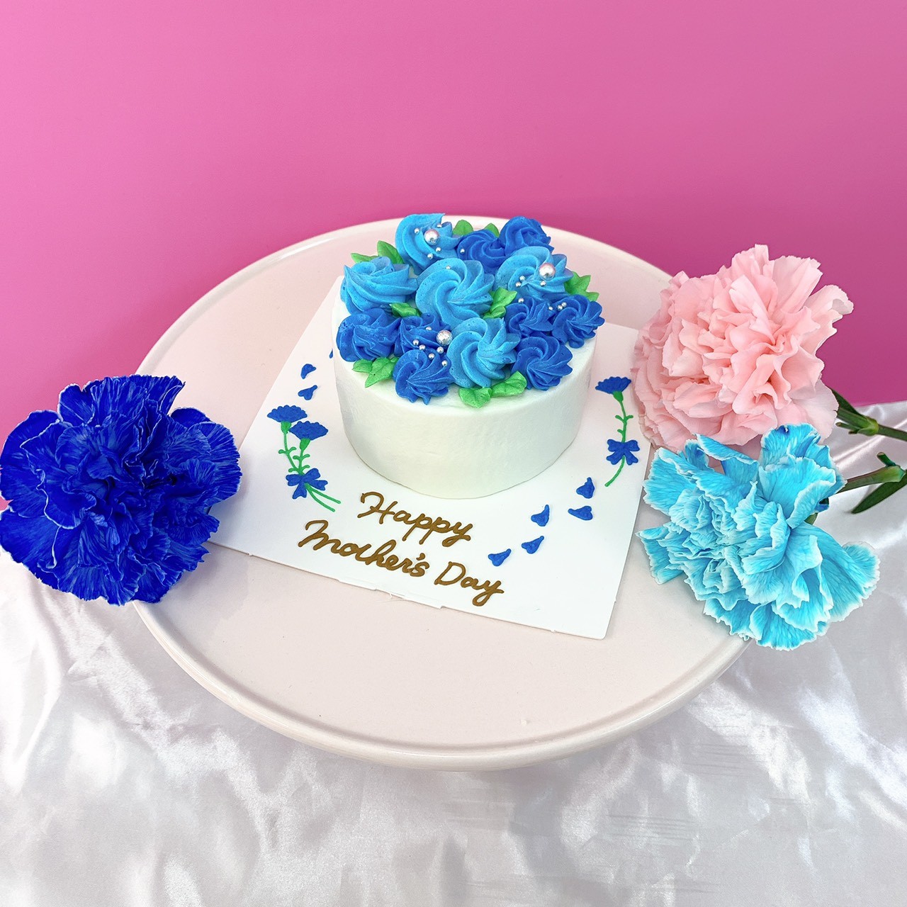 母の日ケーキ【ブルー】 