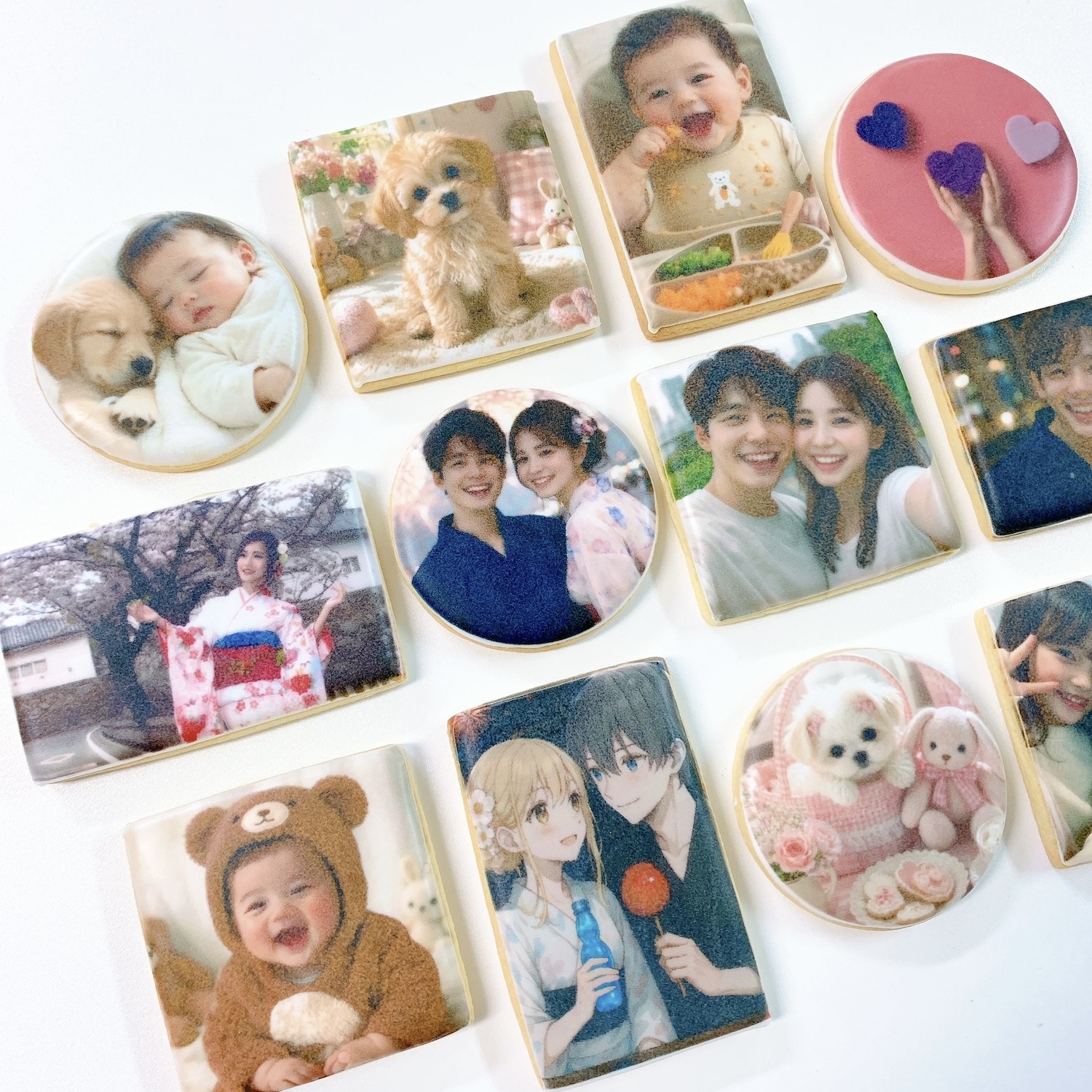【7枚】世界にひとつだけのプリントクッキー｜お好きなお写真をプリントします｜オーダーメイド｜個包装でお届け｜1枚から注文OK！