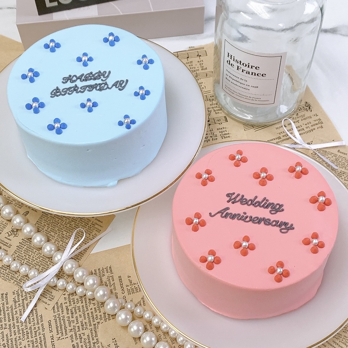 ◻︎スタッズセンイルケーキ 3号《選べる9色｜お好きなメッセージ✧》