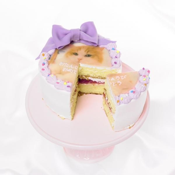 リボン付写真ケーキ（プリントケーキ）　選べる8色♪　5号 7