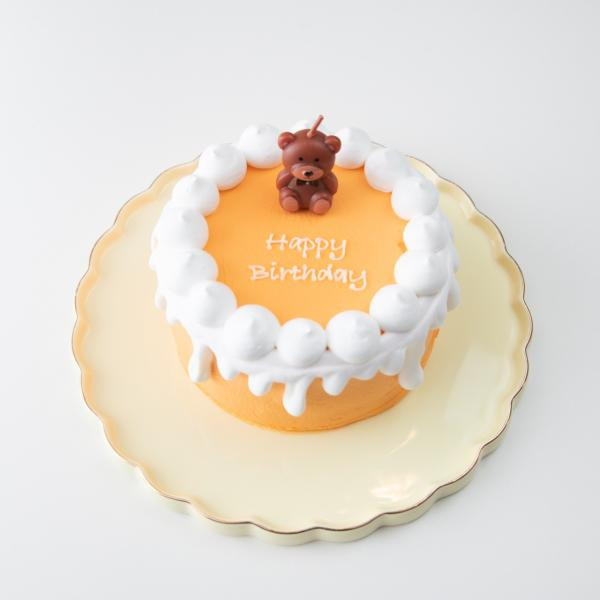 くまのろうそくセンイルケーキ 8色から選べる お好きなメッセージ 茶くま 4号 Rstyle Cake Jp