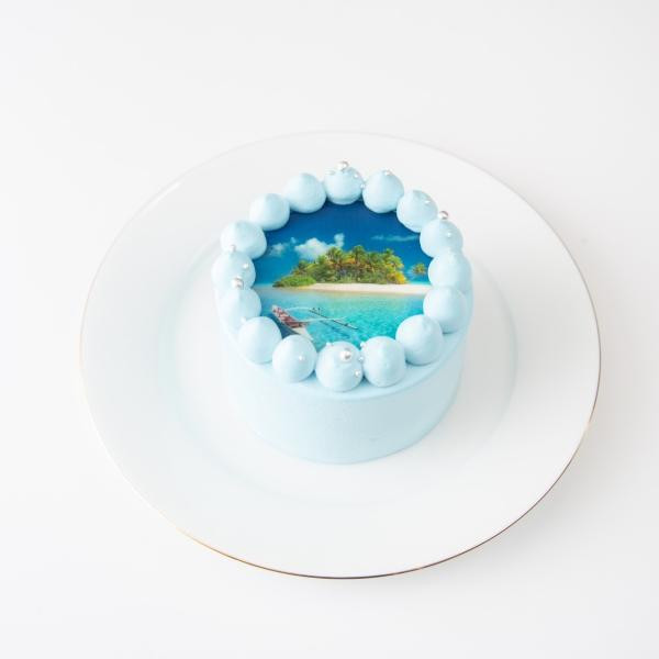 パステルカラー写真ケーキ♪選べる8色 誕生日ケーキや記念日などのお祝いに♪（プリントケーキ、バースデーケーキ） 3号 9cm 7