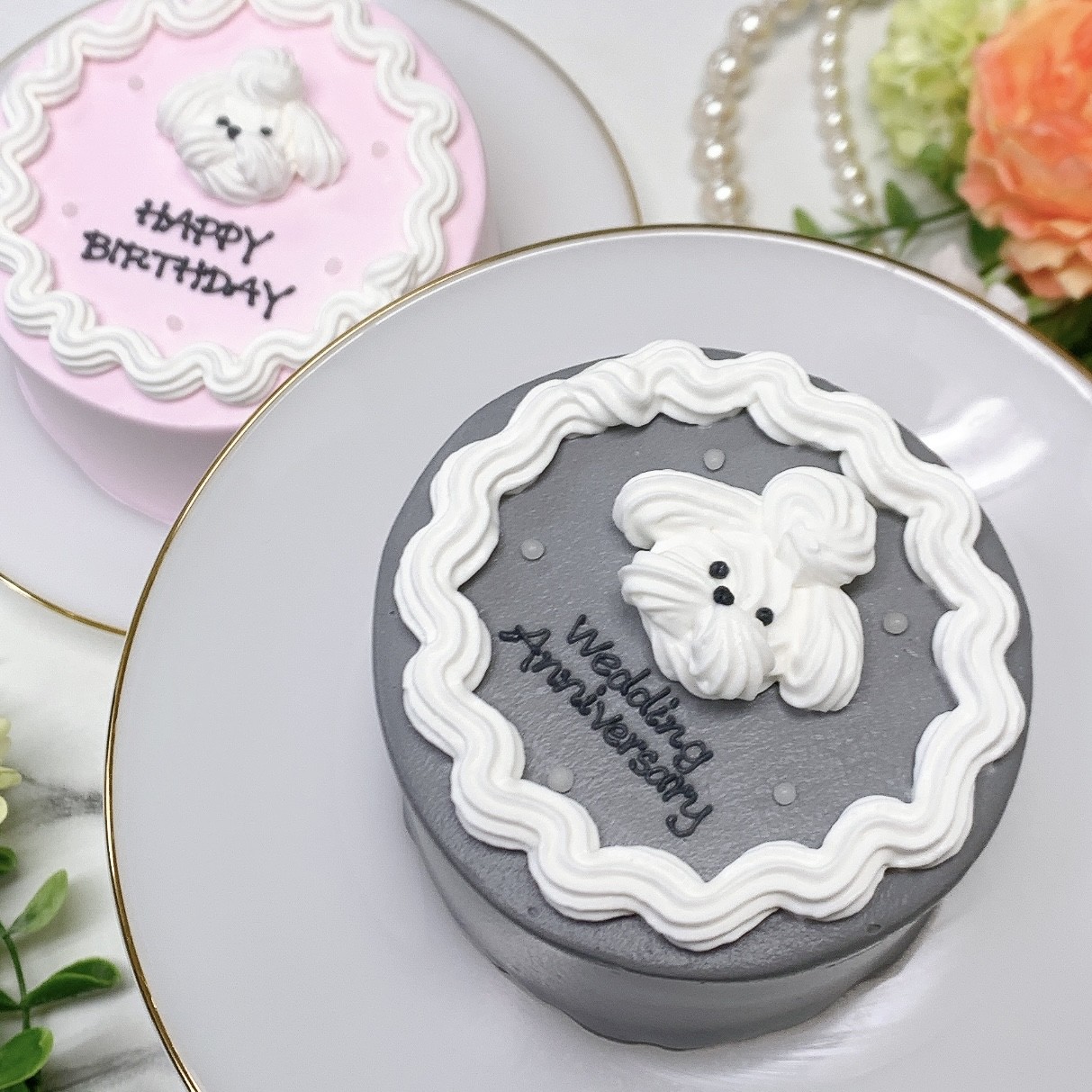 マルチーズセンイルケーキ 4号《 選べる10色｜韓国｜誕生日｜バースデーケーキ 》