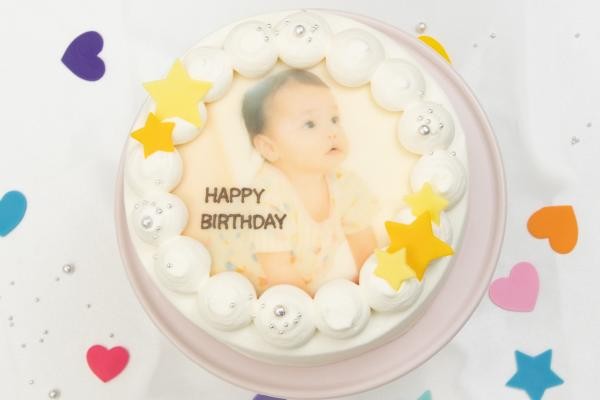 選べる8色♪写真ケーキ　誕生日ケーキや記念日などのお祝いに♪（プリントケーキ、バースデーケーキ）　3号　9cm 6