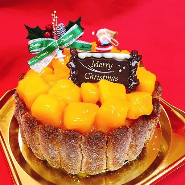 沖縄産の贅沢マンゴーホールクリスマスケーキ 5号 クリスマス21 マンゴースイーツ専門店おきぽたショップ Cake Jp