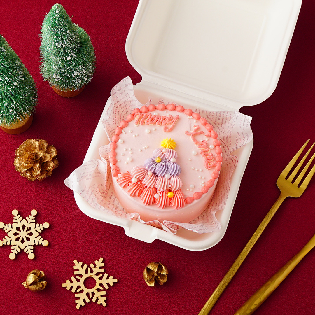 クリスマスランチボックスケーキ ツリー 10cm 2【デザインが選べる/センイルケーキ】