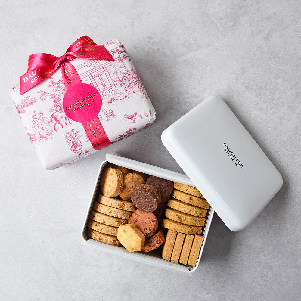 夏季限定 夏バージョン シグニチャークッキー缶 ロゴ入り手提げ紙袋付き ヴィーガンスイーツ Daughter Boutique Cake Jp