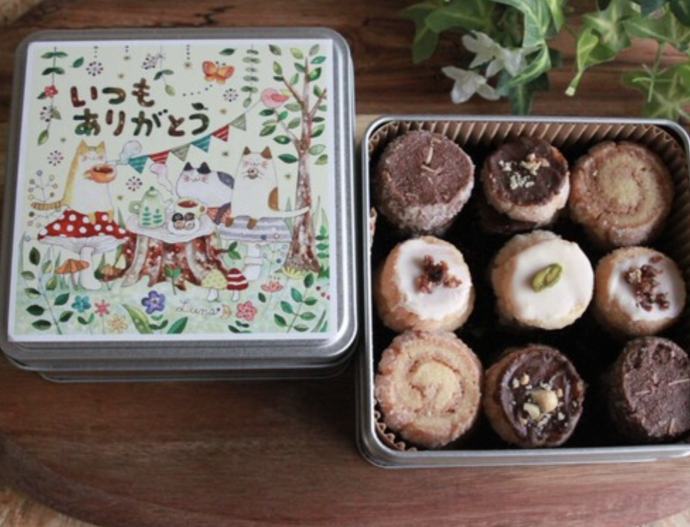 いつもありがとう メッセージギフト缶】クッキー詰め合わせ まんぞくセット（郷土菓子処香月） | Cake.jp
