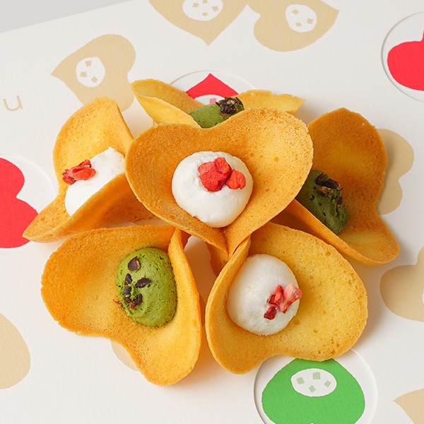 Kineel ルフル16個入 バニラ 8個 抹茶 8個 京都からお届け お花の形のかわいいラングドシャ 焼菓子16個セット Kineel Cake Jp
