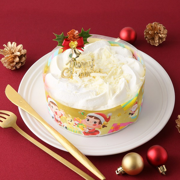 不二家 糖質オフ クリスマスホワイトチョコ生ケーキ 5号 14 5cm 不二家ファミリータウン Cake Jp