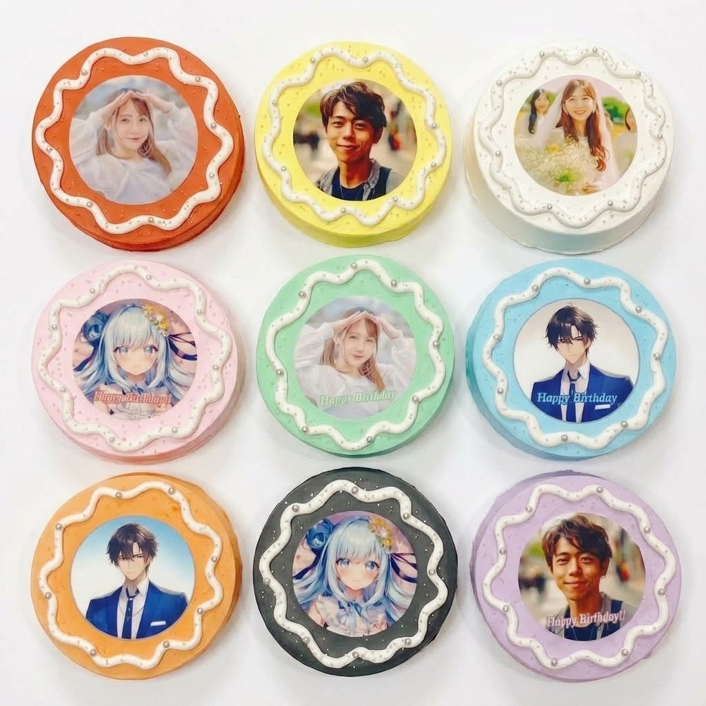 チョコ味も選べる【9色から選べる♪】イメージカラーのセンイル写真ケーキ ライン 4号 2～3名様向け クリスマス2026