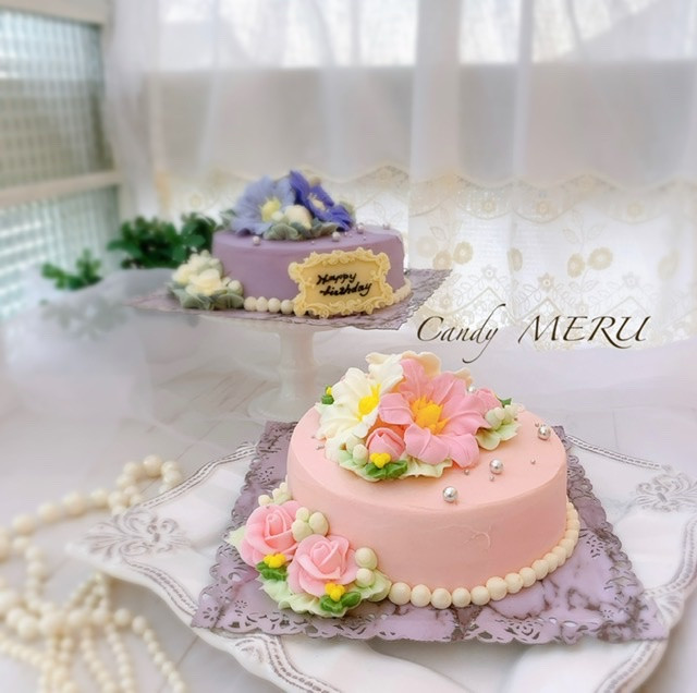 2色から選べる 美しいチーズケーキ【ユリとシュガーレースのケーキ 5号サイズ】 1