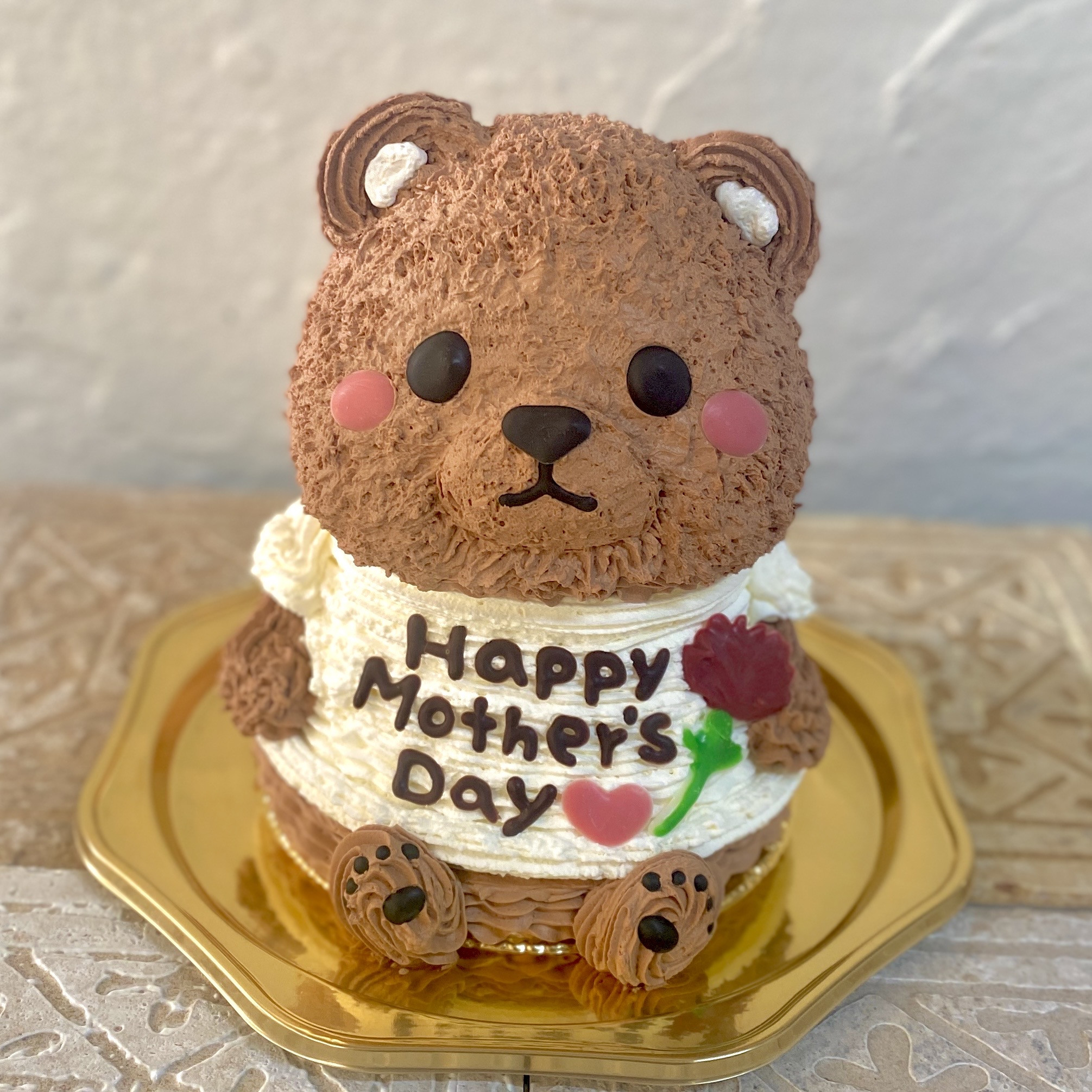 母の日⭐︎くまの立体ケーキ(Tシャツ文字入れ) クマ くまさん 動物ケーキ 