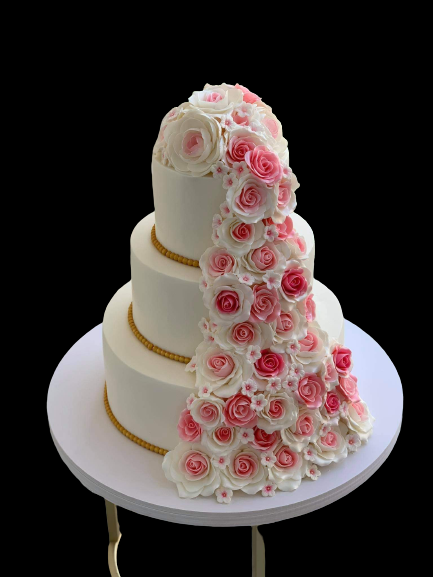 ウェディングフォンダンケーキ ピンクローズ 8号 24cm 6号 18cm 4号 12cm 3段 Crazy Cake Cake Jp ウェディングフォンダンケーキ ピンクローズ 8号 24cm 6号 18cm 4号 12cm 3段 Crazy Cake Cake Jp