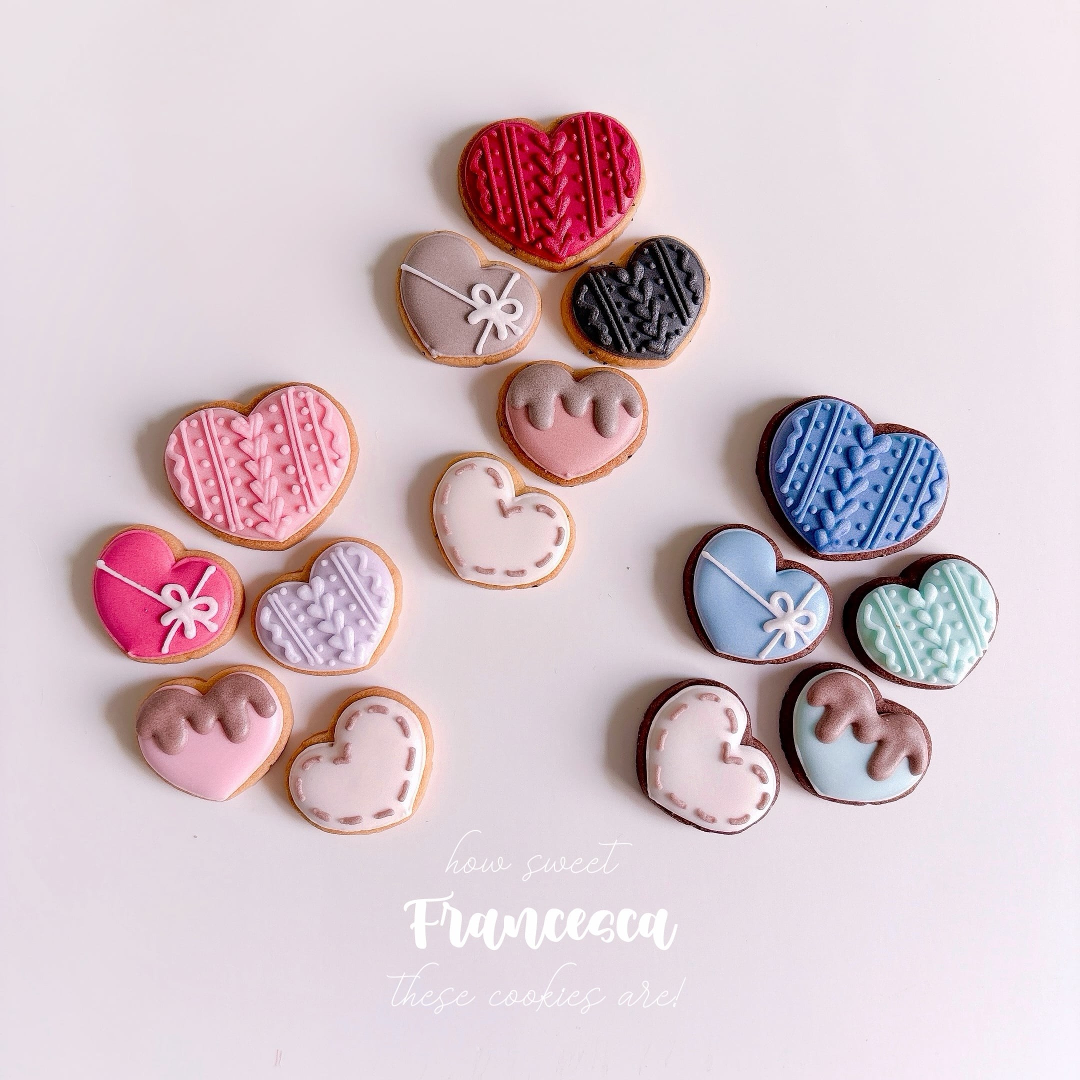 ミニハートのアイシングクッキー 5枚入り   